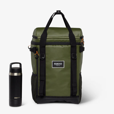 Size View | Pursuit 24-Can Backpack::Chive::Holds up to 24 cans