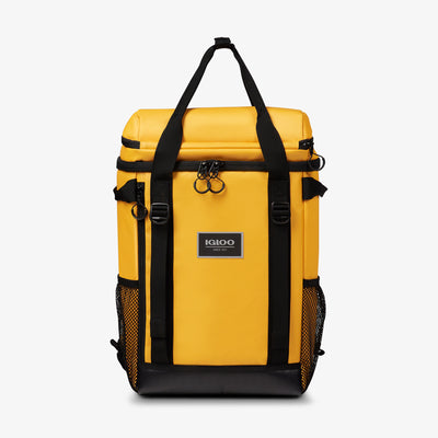 Front View | Pursuit 24-Can Backpack::Yellow::Water-repellent exterior