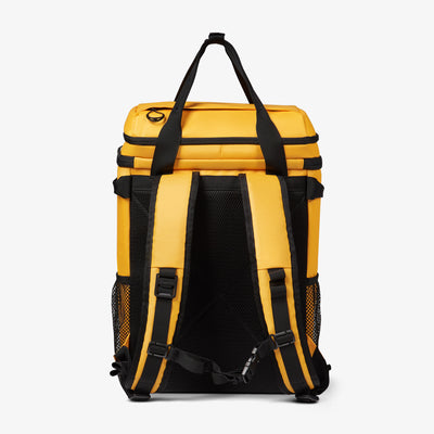 Back View | Pursuit 24-Can Backpack::Yellow::Padded shoulder straps