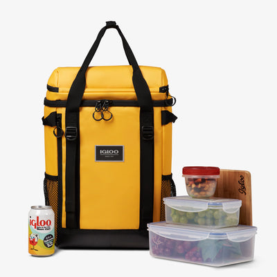 Size View | Pursuit 24-Can Backpack::Yellow::Holds up to 24 cans