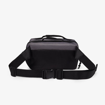Back Strap View | FUNdamentals Hip Pack Cooler Bag::Black/Castle Rock::Adjustable waist strap
