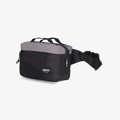 Angle View | FUNdamentals Hip Pack Cooler Bag::Black/Castle Rock::Dual grab handles