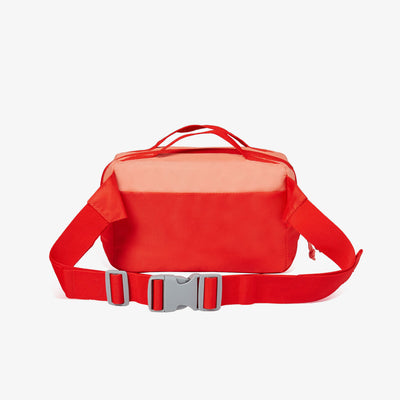 Back Strap View | FUNdamentals Hip Pack Cooler Bag::Fresh Salmon/Fiesta::Adjustable waist strap