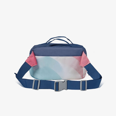Back Strap View | FUNdamentals Hip Pack Cooler Bag::Gradient Haze::Adjustable waist strap