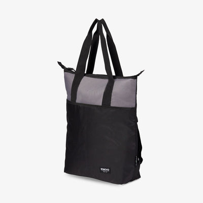 Angle View | FUNdamentals Tote Cooler Backpack::Black/Castle Rock::Versatile carrying capabilities