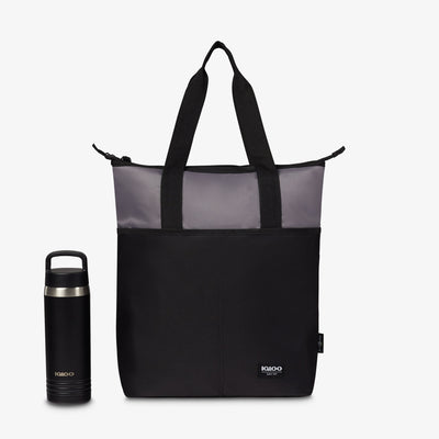 Size View | FUNdamentals Tote Cooler Backpack::Black/Castle Rock::Holds up to 15 cans