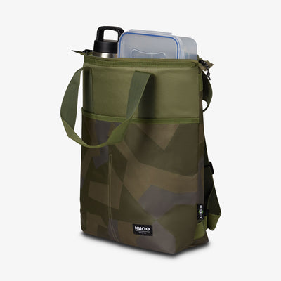 Open View | FUNdamentals Tote Cooler Backpack::Swedish Camo::Insulated leakproof liner