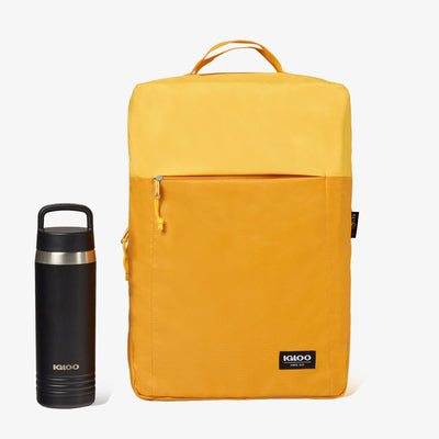 Size View | FUNdamentals Lotus Cooler Backpack::Autumn Blaze/Spectra Yellow::Holds up to 24 cans