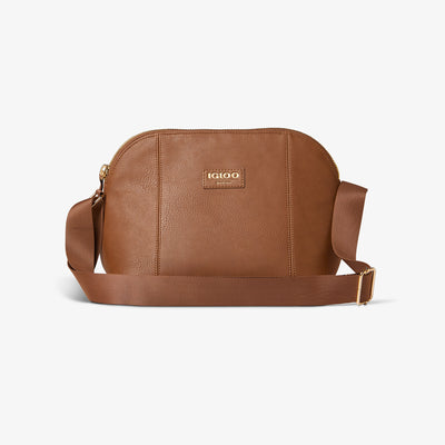 Front View | Igloo Luxe Crossbody Cooler Bag::Cognac::