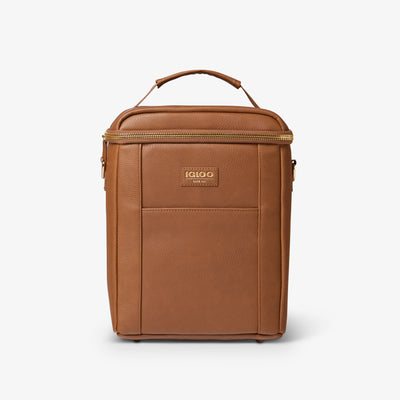Front View | Igloo Luxe Mini Convertible Backpack::Cognac::
