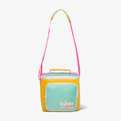 Handle View | Retro Square Lunch Bag::Yellow