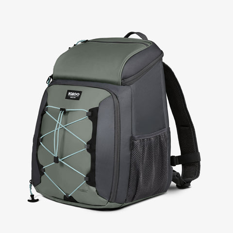Angle View | MaxCold Voyager 30-Can Backpack::::Water-repellent protection