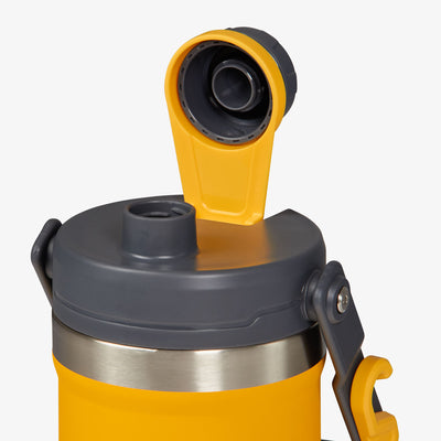 Cap View | Half Gallon Stainless Steel Sports Jug::Yellow::Easy-chug Spout