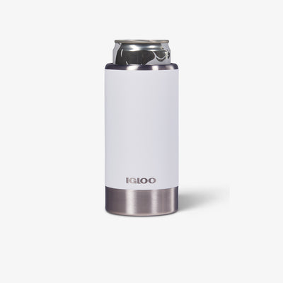 Can In View | 12 Oz Slim Stainless Steel Coolmate::White::Keeps 12-oz slim cans cold