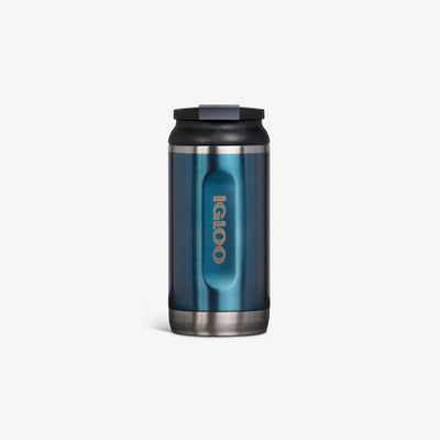 Front View | 12 Oz Flip ‘n’ Sip Tumbler::Gloss Modern Blue::Fits in standard cup holders