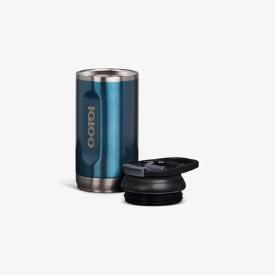 Lid Off VIew | 12 Oz Flip ‘n’ Sip Tumbler::Modern Blue::Double-wall, vacuum-insulated