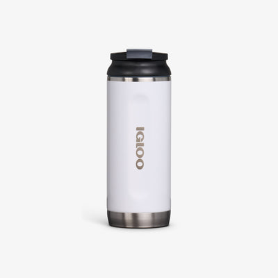 Front View | 16 Oz Flip ‘n’ Sip Tumbler::White::Fits in standard cup holders
