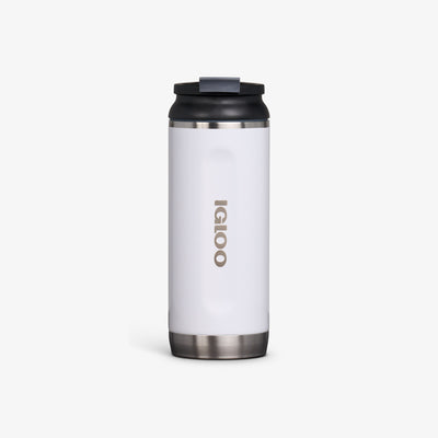 Front View | 16 Oz Flip ‘n’ Sip Tumbler::Gloss White::Fits in standard cup holders