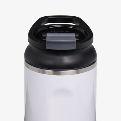 Close Up Lid View | 16 Oz Flip ‘n’ Sip Tumbler::Gloss White::Retention: Up to 24hrs cold / 4hrs hot*