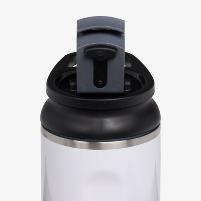 Open Lid View | 16 Oz Flip ‘n’ Sip Tumbler::Gloss White::Leakproof Flip ‘n’ Sip lid