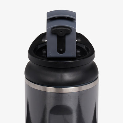 Open Lid View | 16 Oz Flip ‘n’ Sip Tumbler::Gloss Carbonite::Leakproof Flip ‘n’ Sip lid