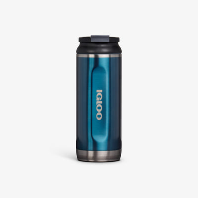 Front View | 16 Oz Flip ‘n’ Sip Tumbler::Gloss Modern Blue::Fits in standard cup holders