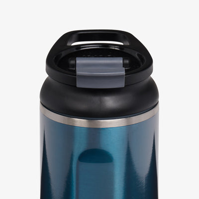Close Up Lid View | 16 Oz Flip ‘n’ Sip Tumbler::Gloss Modern Blue::Up to 24hrs cold / 4hrs hot*
