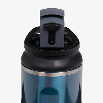 Open Lid View | 16 Oz Flip ‘n’ Sip Tumbler::Gloss Modern Blue::Leakproof Flip ‘n’ Sip lid