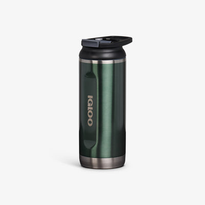 Angle View | 16 Oz Flip ‘n’ Sip Tumbler::Gloss Spruce::No-look-sip indicator