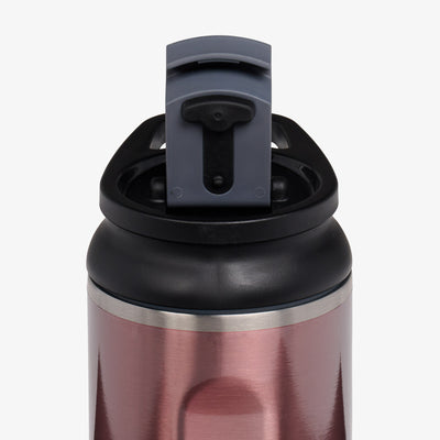 Open Lid View | 16 Oz Flip ‘n’ Sip Tumbler::Gloss Flamingo::Leakproof Flip ‘n’ Sip lid