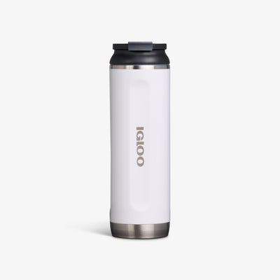 Front View | 20 Oz Flip ‘n’ Sip Tumbler::Gloss White::Fits in standard cup holders