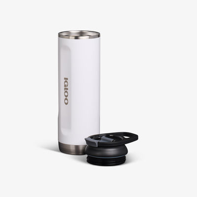Lid Off VIew | 20 Oz Flip ‘n’ Sip Tumbler::Gloss White::Double-wall, vacuum-insulated