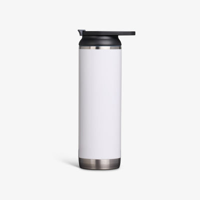 Profile View | 20 Oz Flip ‘n’ Sip Tumbler::Gloss White::Ergonomic handle