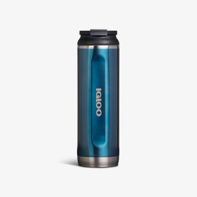 Front View | 20 Oz Flip ‘n’ Sip Tumbler::Modern Blue::Fits in standard cup holders