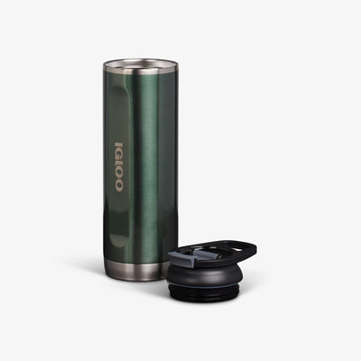 Lid Off VIew | 20 Oz Flip ‘n’ Sip Tumbler::Gloss Spruce::Double-wall, vacuum-insulated