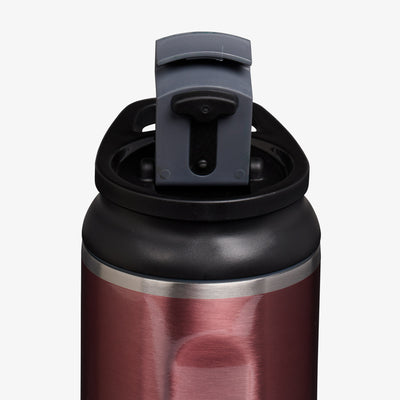 Lid Open View | 20 Oz Flip ‘n’ Sip Tumbler::Gloss Flamingo::Leakproof Flip ‘n’ Sip lid