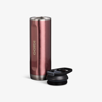 Lid Off VIew | 20 Oz Flip ‘n’ Sip Tumbler::Gloss Flamingo::Double-wall, vacuum-insulated
