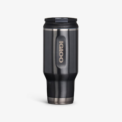 Front View | 32 Oz Flip ‘n’ Sip Tumbler::Carbonite::Fits in standard cup holders