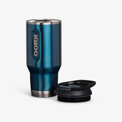 Lid Off VIew | 32 Oz Flip ‘n’ Sip Tumbler::Modern Blue::Double-wall, vacuum-insulated