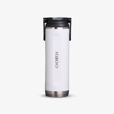 Front View | 20 Oz Sport Sipper Bottle::White::Fits in standard cup holders 