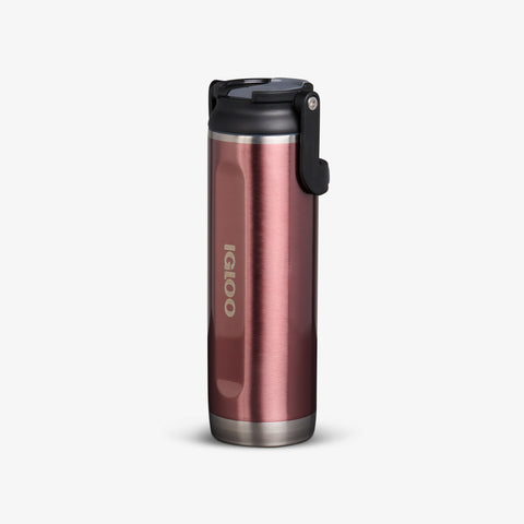 Angle View | 20 Oz Sport Sipper Bottle::Flamingo::No-look-sip indicator