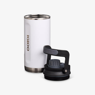Lid Off View | 36 Oz Twist ‘n’ Chug Bottle::Gloss White::Double-wall, vacuum-insulated