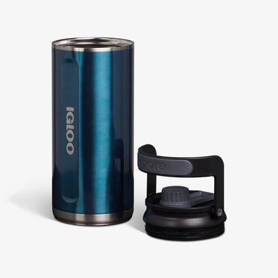 Lid Off View | 80 Oz Twist ‘n’ Chug Bottle::Modern Blue::Double-wall, vacuum-insulated
