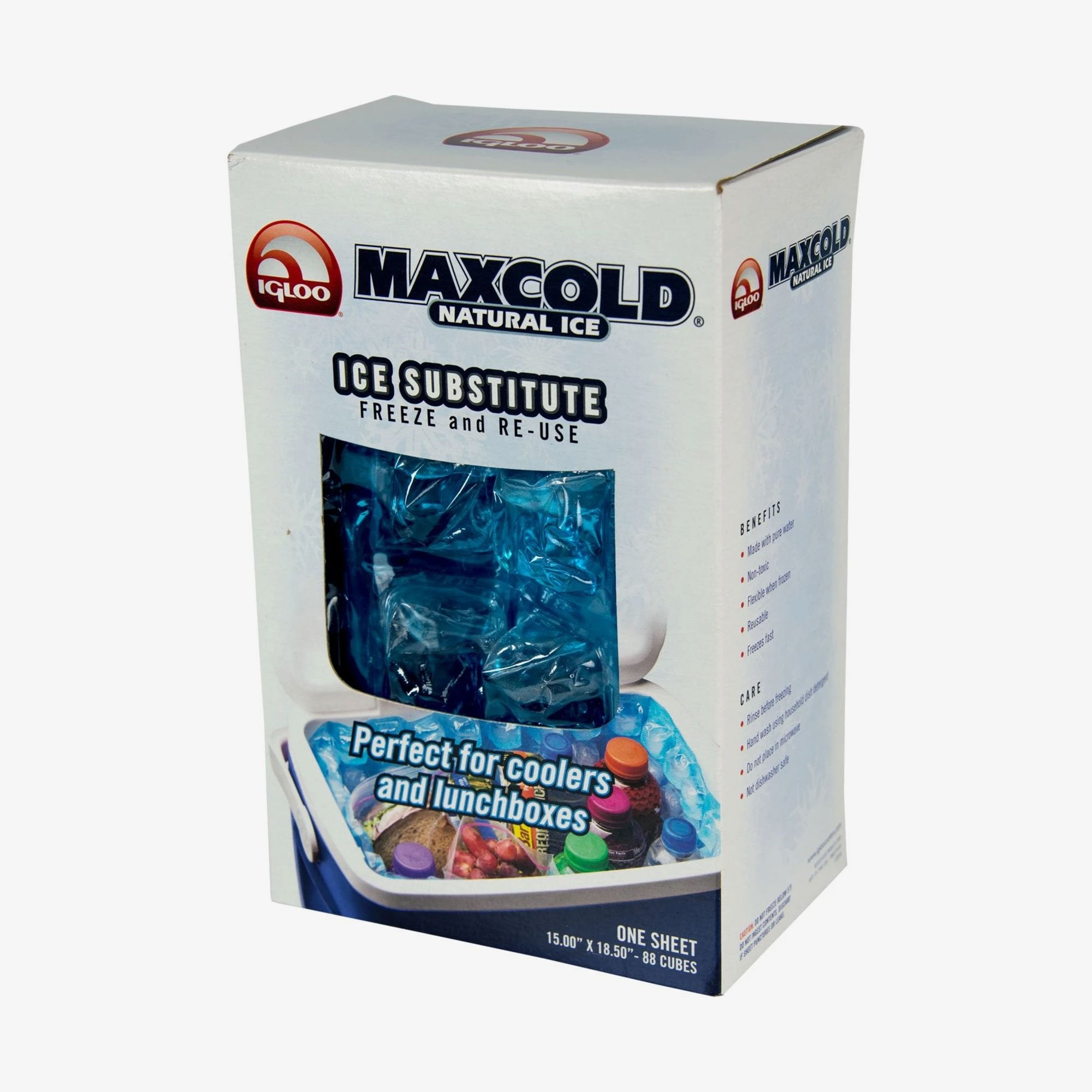 Igloo Coolers Maxcold Natural Ice Sheet 88 Cube-Blue