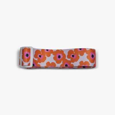 Strap View | Tag Along Too Remix Strap::Orange Mod Floral::Woven material 