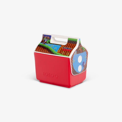 Angle View | Sonic the Hedgehog Green Hill Zone Little Playmate 7 Qt Cooler::::Original side push-button