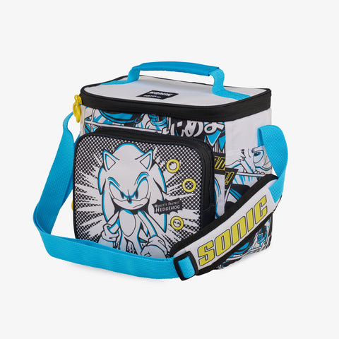 Angle View | Sonic the Hedgehog Shimbun Compact Cooler Bag::::Spacious main compartment 
