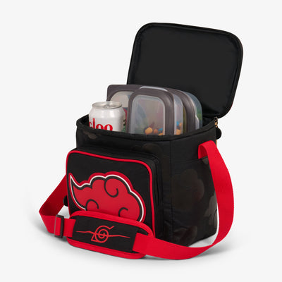 Open View | NARUTO SHIPPUDEN Akatsuki Square Lunch Cooler Bag::::Black insulated liner 