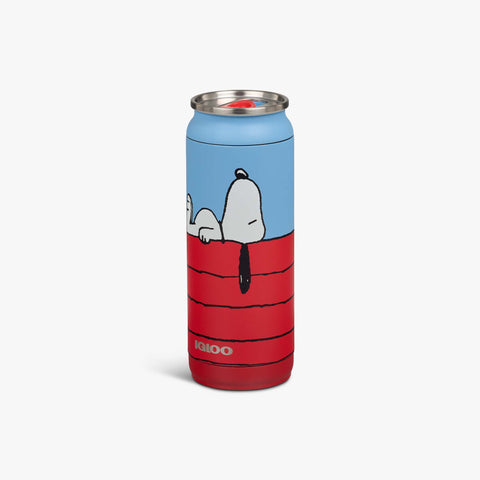 Angle View | Snoopy’s Doghouse 16 Oz Can::::Durable stainless steel