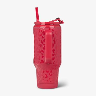 Profile View | NFL 32 Oz Leopard Flip ‘n’ Sip Travel Mug::49ers::Side handle 